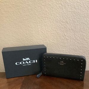 Coach Rivets Medium Zip Around Wallet